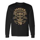 Man January 1955 70 Years intage 70Th Birthday Langarmshirts