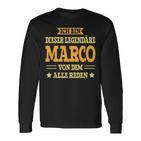 Marco With First Name Slogan Langarmshirts