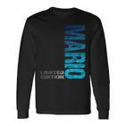 Mario Name First Name Boy Man Birthday Langarmshirts