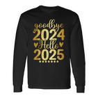 Matching Family Celebration New Year's Eve Goodbye 2024 Hello 2025 Langarmshirts