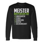 Meister Saying World Therrschaft Graduation Meister Langarmshirts