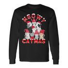 Meowy Catmas Santa Cats Reindeer Tree Christmas Langarmshirts