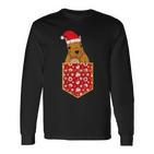 Merry Christmas Forest Animal Chest Pocket Squirrel Langarmshirts