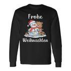 Merry Christmas Snowman Christmas Bear Christmas Eve Langarmshirts