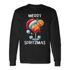 Merry Spritzmas Christmas Cocktail Holiday Drink Langarmshirts