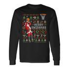 Merry Swishmas Ugly Christmas Basketball Christmas Langarmshirts