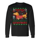 Merry Woofmas Dachshund Christmas Jumper Langarmshirts