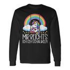 Mir Reichts Ich Geh Schaukeln Unicorn Partner Look Langarmshirts