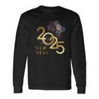 New Year's Eve Party Supplies 2025 Happy New Year Fireworks Langarmshirts