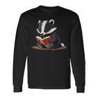 Nice Badger Reads A Book Reads Badger Langarmshirts