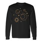 Night Star Moon Sun Sky Stars Esoteric Astrology Langarmshirts