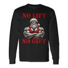 No Lift No Fitness Santa Muscle Christmas Langarmshirts