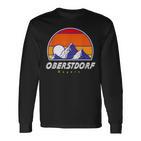 Oberstdorf Bayern Germany Retro 80S Ski Holidays Langarmshirts