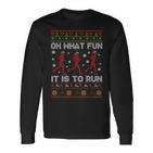 Oh What Fun It Is To Run Christmas Jumper Langarmshirts