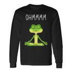 Ohmmmm With Saying Frog Meditation S Langarmshirts