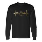 Paris Skyline Heartbeat I Love Eiffel Tower Love France Langarmshirts