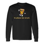 In Pizza We Crust Retro Pizza Illustration Langarmshirts