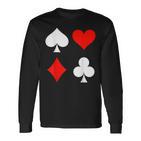 Playing Cards Skat Card Game Poker Costume Carnival Fancy Dress Langarmshirts