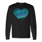 Polar Lights Heart Northern Lights Aurora Borealis Langarmshirts