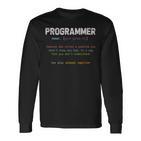 Programmer Definition Computer Skills Programmer S Langarmshirts