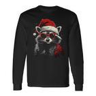 Raccoon With Christmas Hat Christmas Langarmshirts