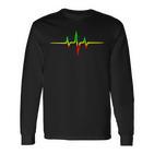 Reggae Heartbeat Pulse Frequency Music Wave Colours Langarmshirts