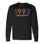 Retro 28 Year Old 1993 Limited Edition 28Th Birthday Langarmshirts