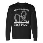 Roller Coaster Test Pilot Roller Coaster Langarmshirts