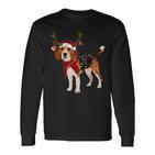 Santa Claus Beagle Reindeer Light Christmas Langarmshirts