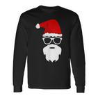 Santa Claus Christmas Hat Beard Sunglasses Christmas Langarmshirts