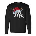 Santa Claus Hat Mr Partner Outfit For Christmas Langarmshirts