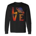 Saturn Galaxy Science Cosmos Planet Langarmshirts