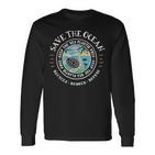 Save The Ocean Keep Sea Plastic Free Turtle Langarmshirts