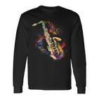 Saxophone Colourful Musician Saxophone For Saxophonists Langarmshirts