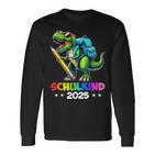 Schulkind 2025 Dino T Rex Jungen Dinosaurier Einschulung Langarmshirts