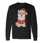 Shiba Inu Santa Claus Christmas Langarmshirts