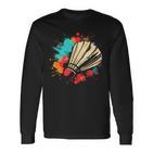 Shuttlecock Graffiti Badminton Lovers Badminton Hall Langarmshirts