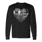 Silver Disco Ball Heart Langarmshirts