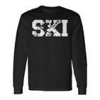 Ski Fahren Alpen Piste Ski Skiurlaub Berge Langarmshirts