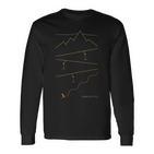 Ski One Line Line Skiing Modern Mountain Ski Top Langarmshirts