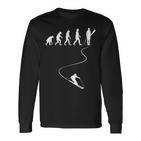 Skifahren Wintersport Skiliebhaber Evolution Des Skifahrers Langarmshirts