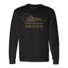 Sniper Ghillie Suit And Crosshair Military Langarmshirts