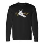 Snowboard Ekg Heartbeat Snowboarding Langarmshirts