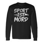 Sport Ist Mord Anti Unsporty Knife Lazy Retro Langarmshirts