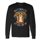 Squirrel Nutsmaste Yoga Meditation Retrointage Langarmshirts