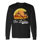 Sri Lanka Palm Tree Ocean Summer Holiday Sri Lanka S Langarmshirts