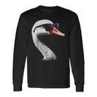 Swan Bird Graphic Animal Illustration Sunglasses Swan Langarmshirts