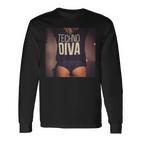 Techno Diva Cool Techno Dance Disco Edm Langarmshirts