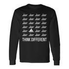 Think Different Sailing Boat Sailing Captain Skipper Langarmshirts