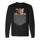 Tiger In Chest Pocket Langarmshirts